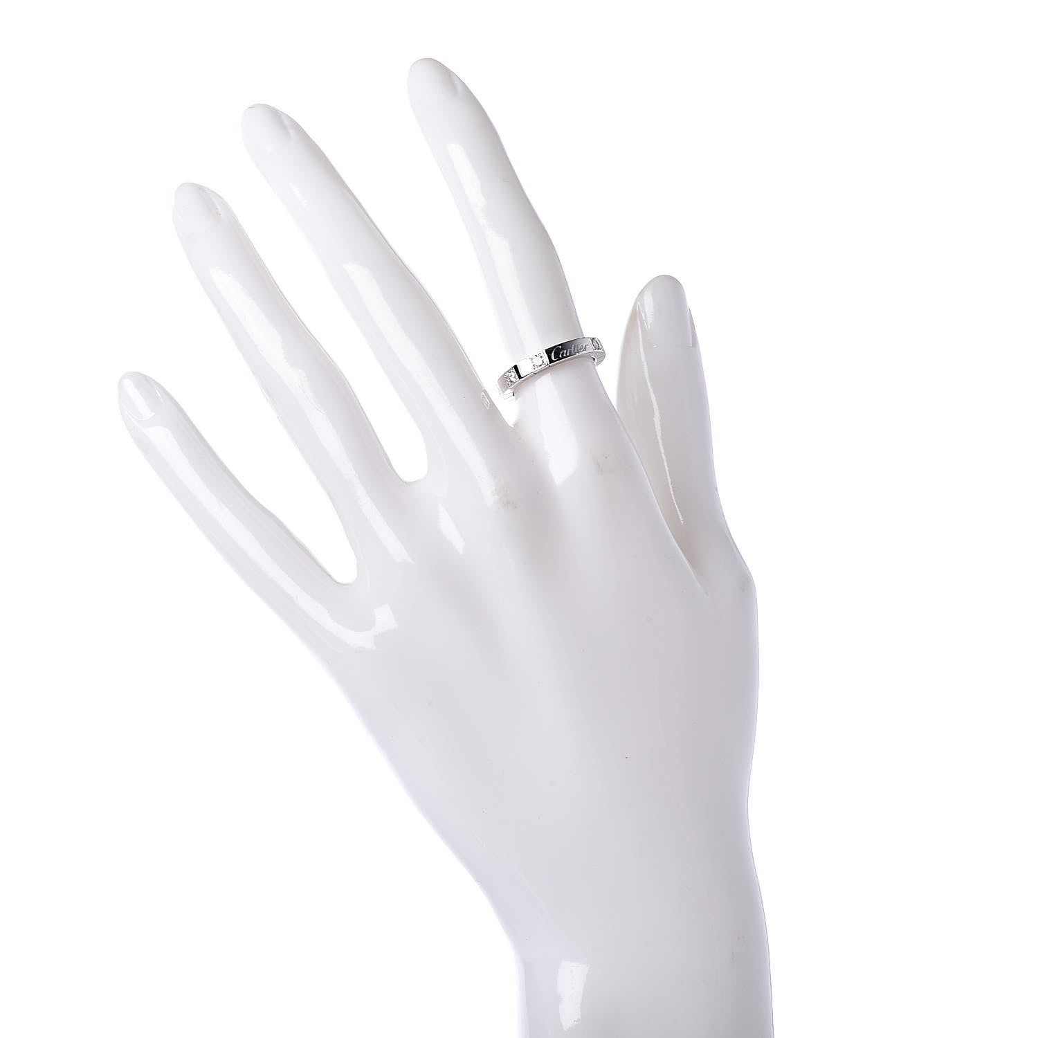 Cartier 18K White Gold Diamond Lanieres Half Eternity Band Ring 49 4.75 2 of 6