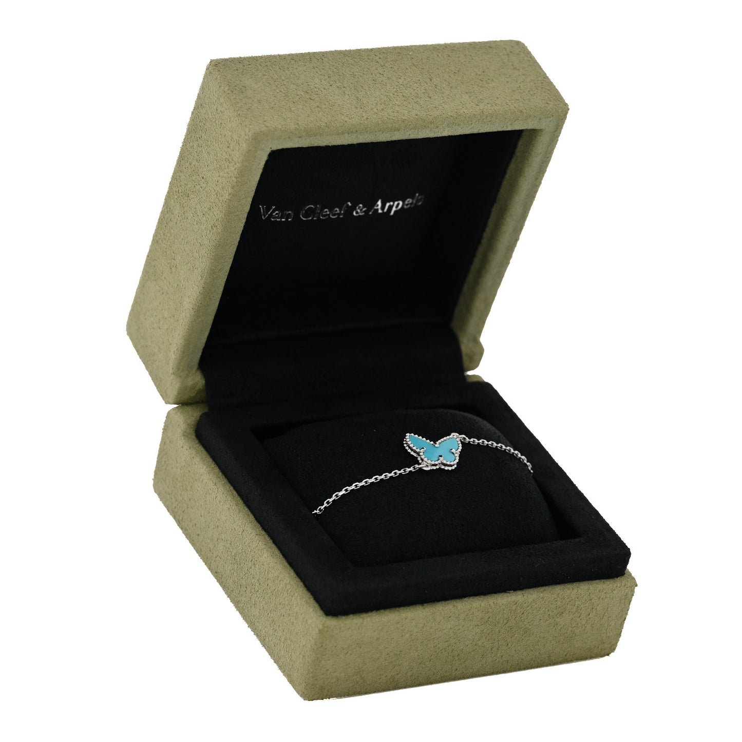 18K White Gold Turquoise Sweet Alhambra Butterfly Bracelet