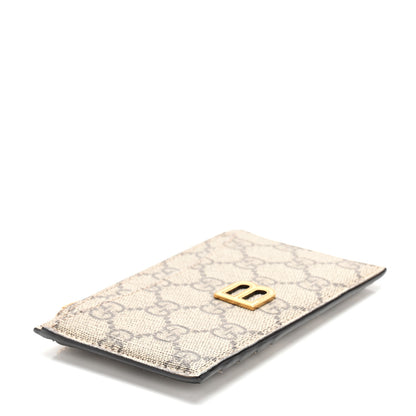 Gucci X BALENCIAGA GG Supreme Monogram Zip Card Case Beige Ebony 4 of 7