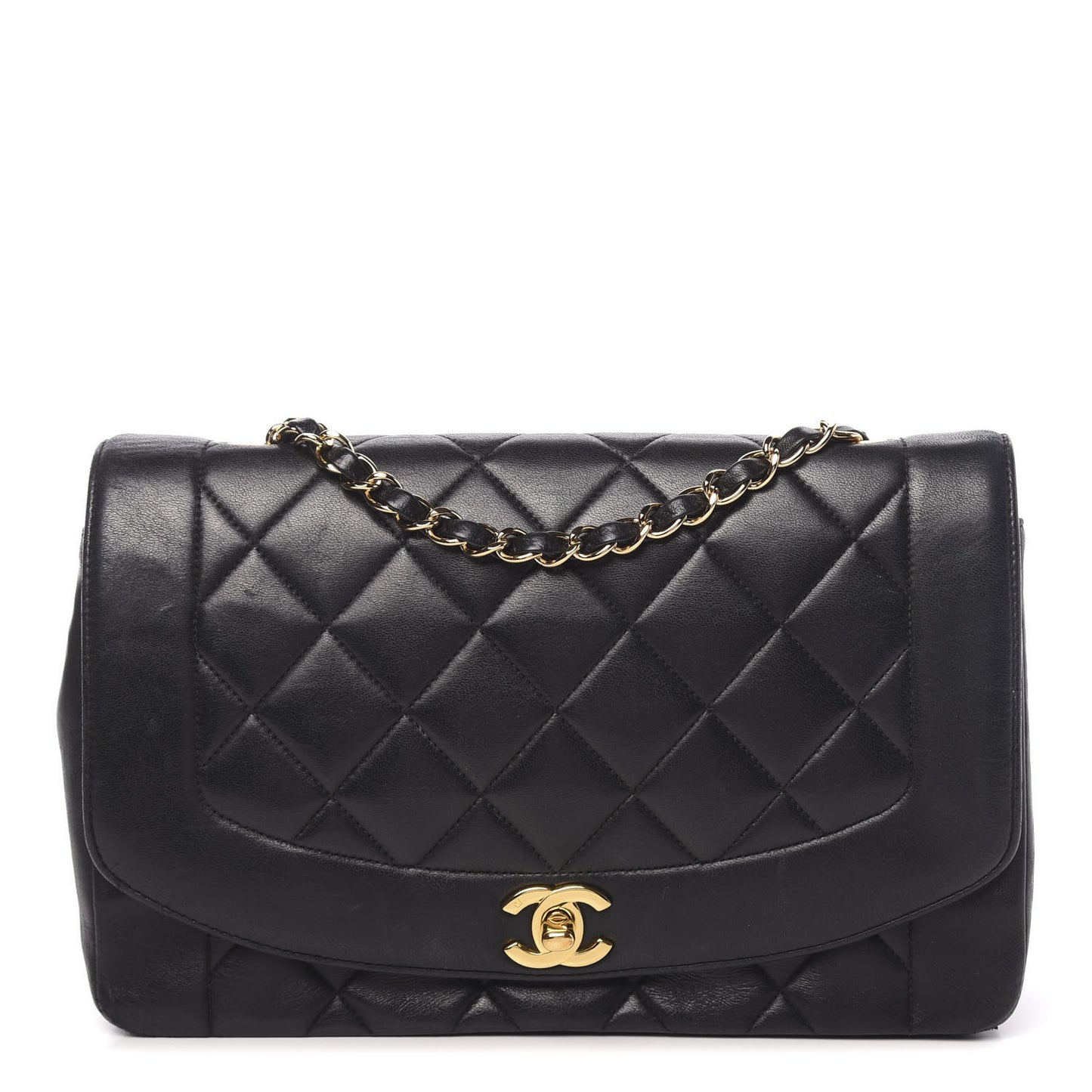 Lambskin Quilted Small Single Flap Black