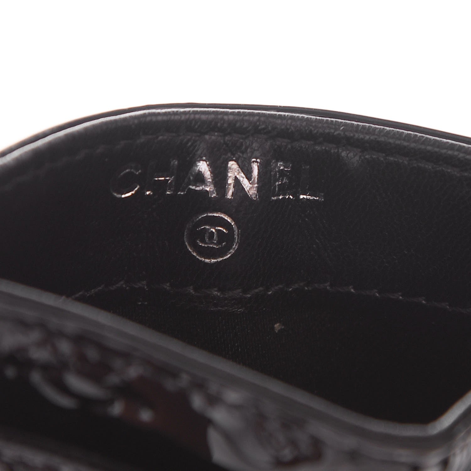 Chanel Patent Calfskin Lucky Symbols Card Holder Case Black 6 of 8