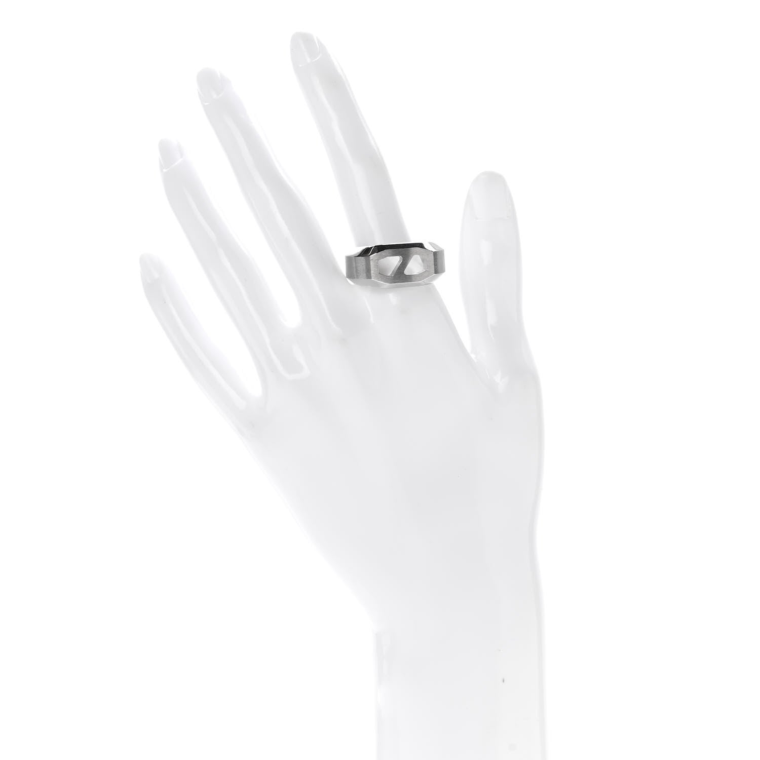 Hermes Stainless Steel Men's Delta Ring 64 2 of 5