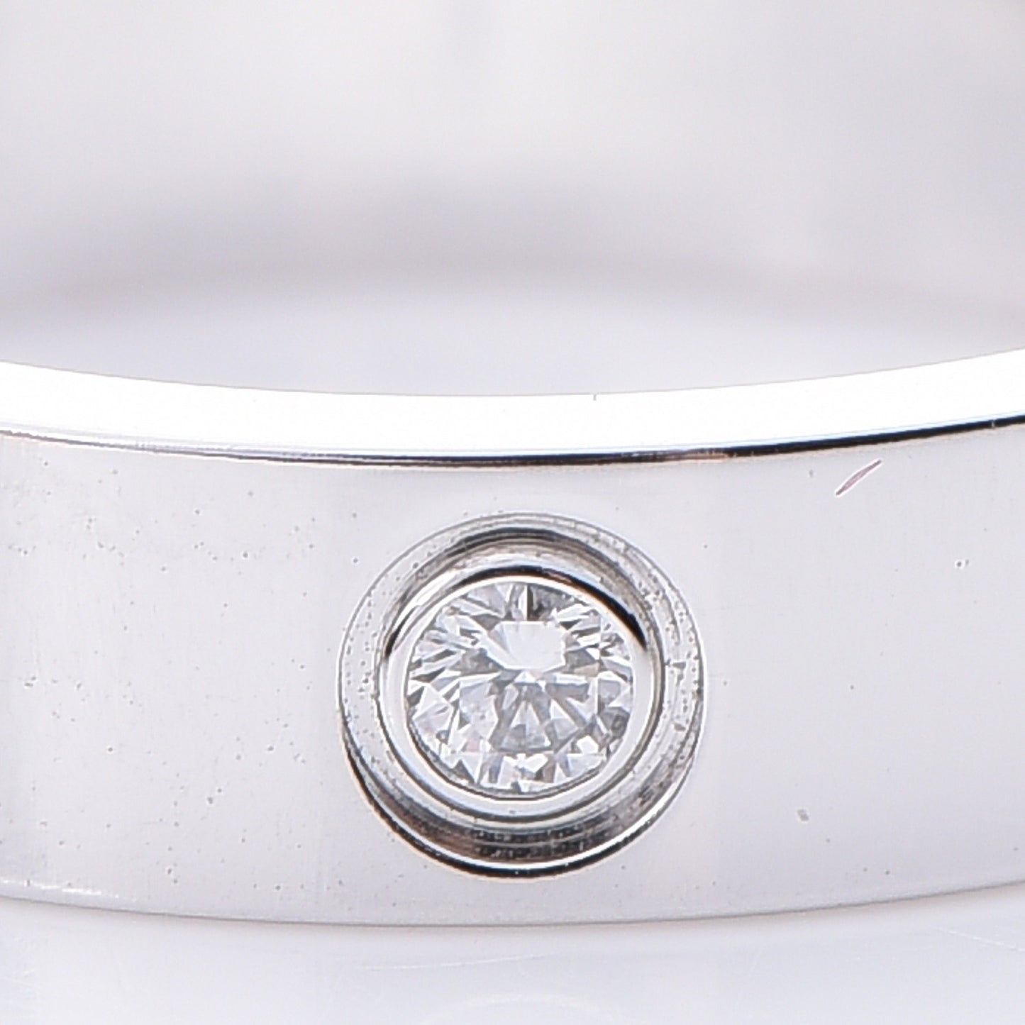 18K White Gold Diamond 4mm LOVE Wedding Band Ring 49 5