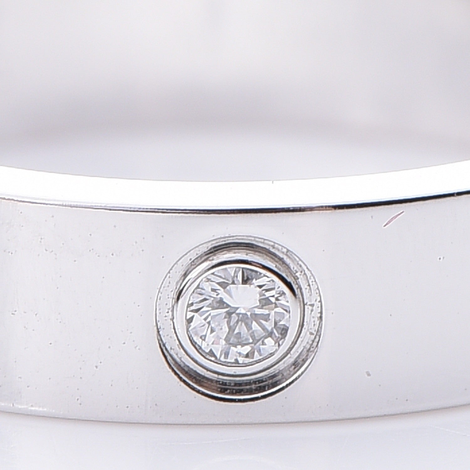 Cartier 18K White Gold Diamond 4mm LOVE Wedding Band Ring 49 5 5 of 5