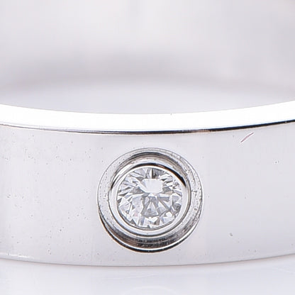 Cartier 18K White Gold Diamond 4mm LOVE Wedding Band Ring 49 5 5 of 5