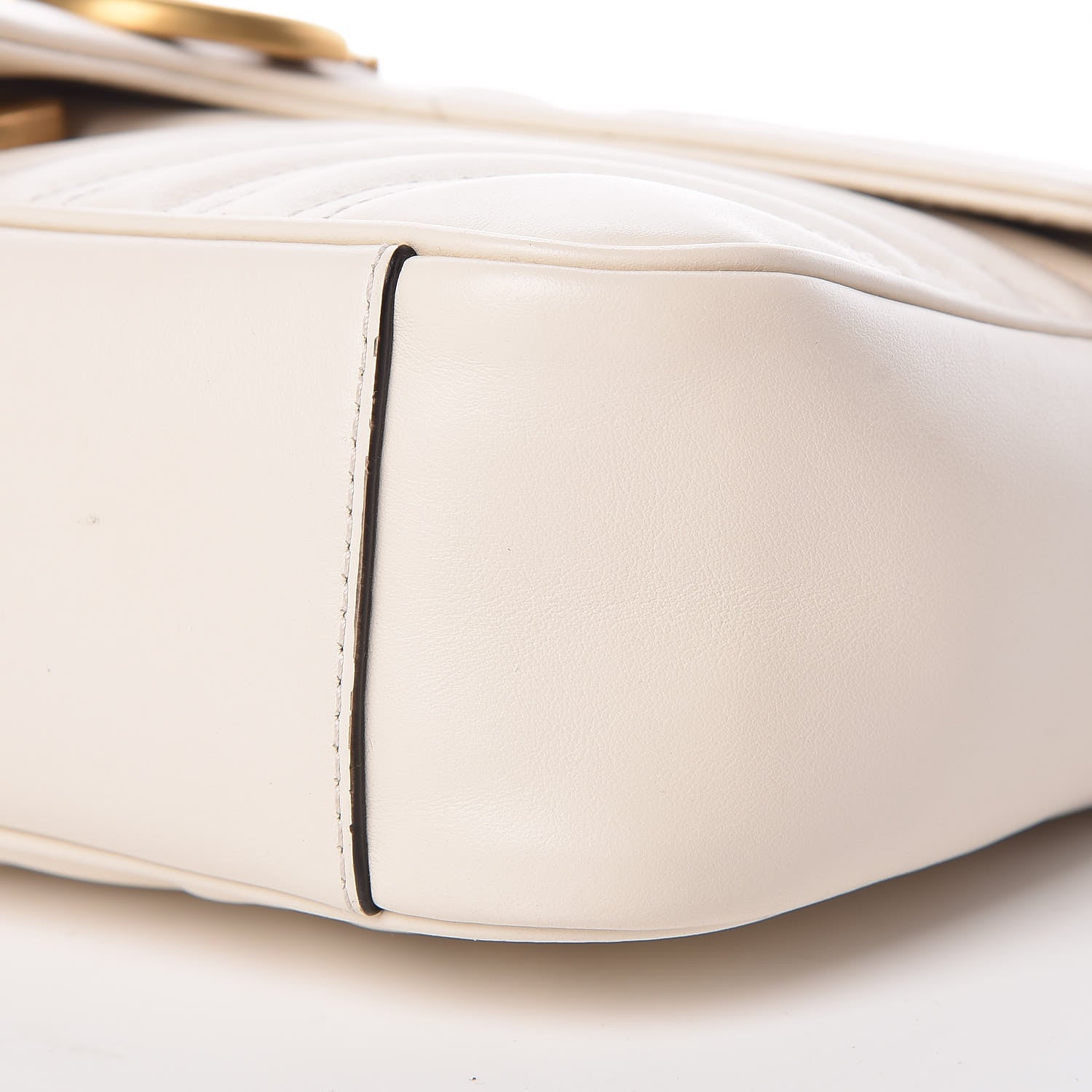 Gucci Calfskin Matelasse Small GG Marmont Shoulder Bag White 10 of 12