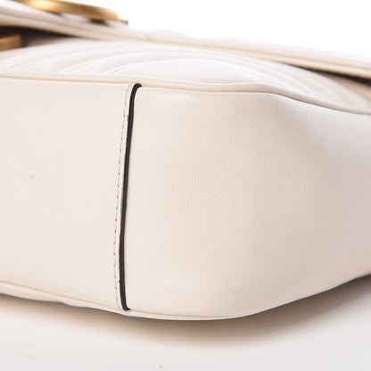 Gucci Calfskin Matelasse Small GG Marmont Shoulder Bag White 10 of 12