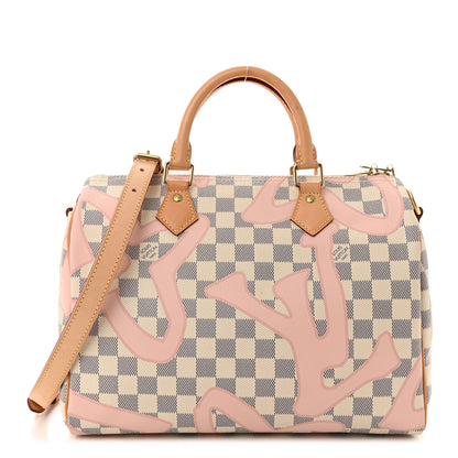 Louis Vuitton Damier Azur Tahitienne Speedy Bandouliere 30 Rose Ballerine 1 of 10