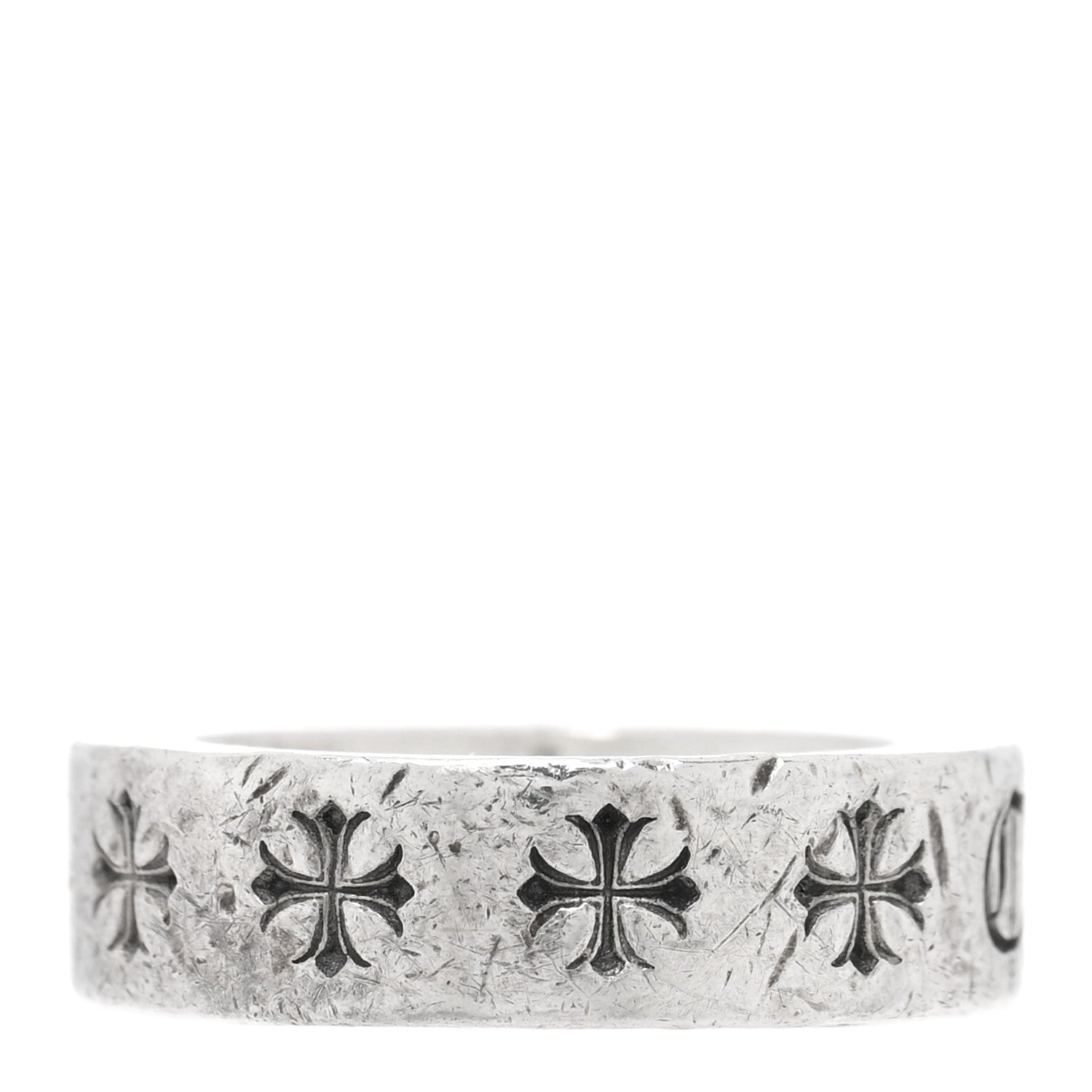 Chrome Hearts Sterling Silver Cross CH Forever Spacer Ring 49 5