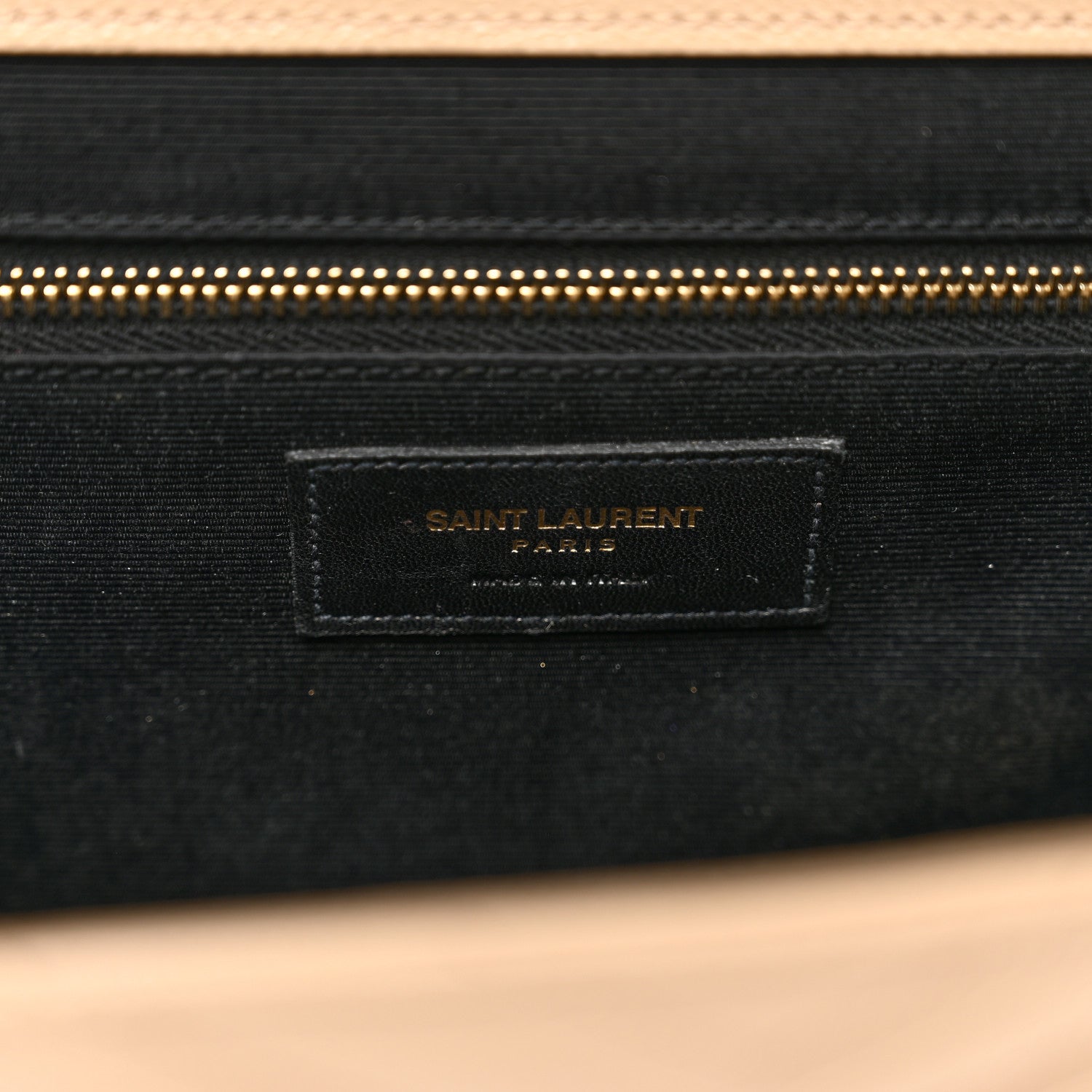 Saint Laurent Grain De Poudre Matelasse Chevron Large Monogram Satchel Dark Beige 5 of 9
