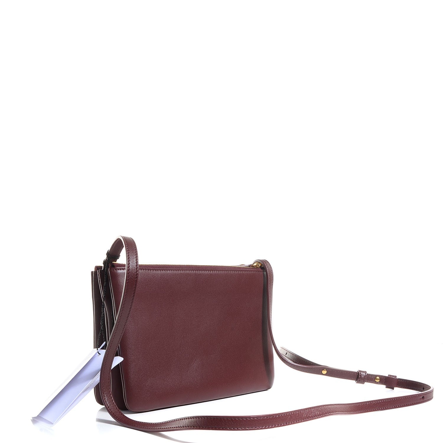 Celine Lambskin Small Trio Crossbody Bag Burgundy 3 of 7