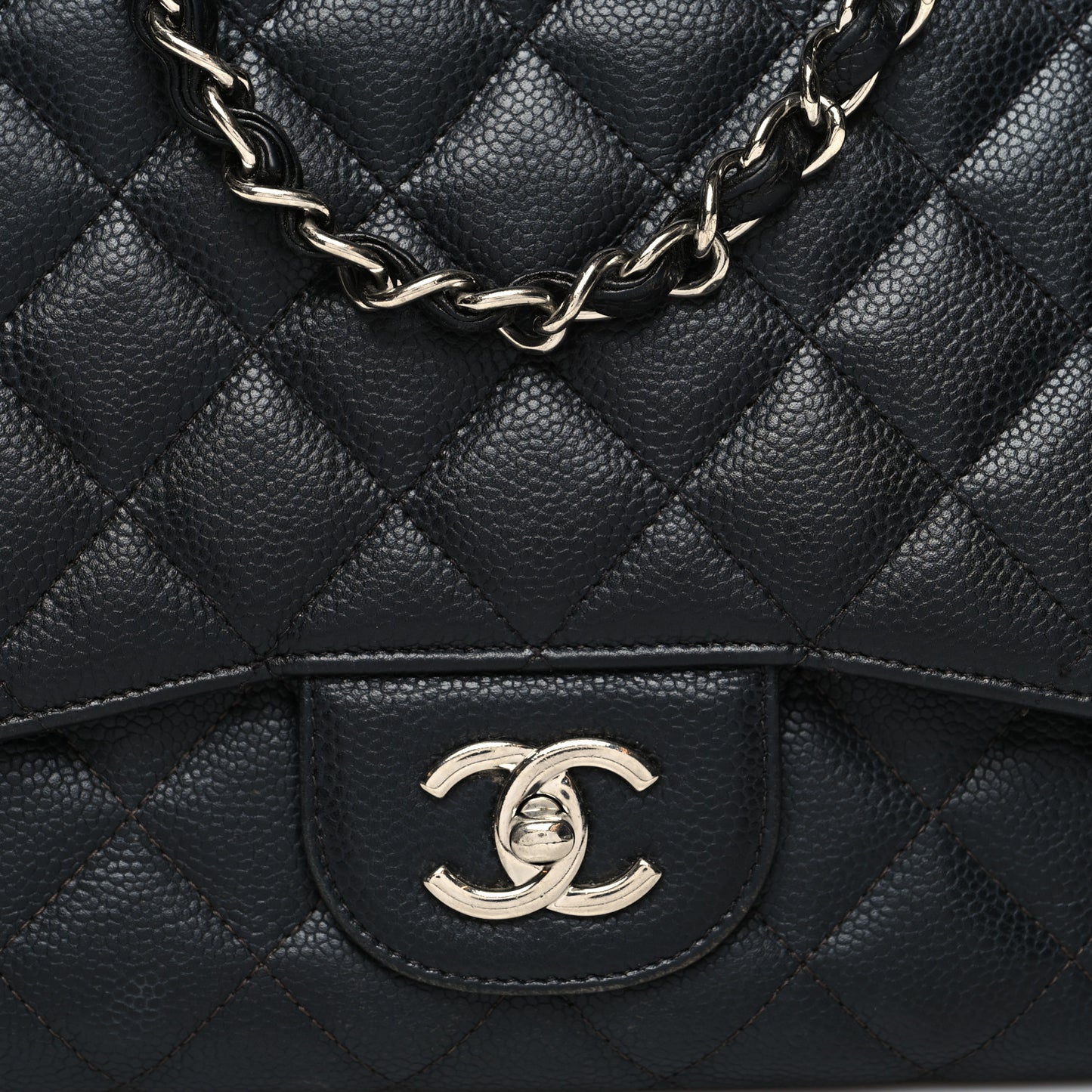 Caviar Quilted Jumbo Single Flap Black