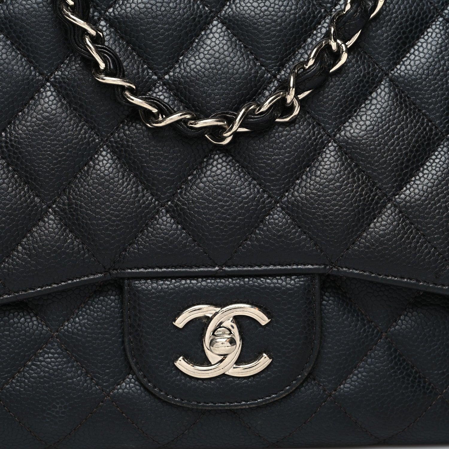Chanel Caviar Quilted Jumbo Single Flap Black 8 of 10