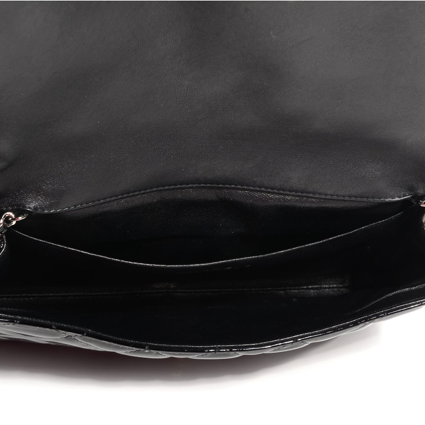Patent Quilted Clutch Flap Black