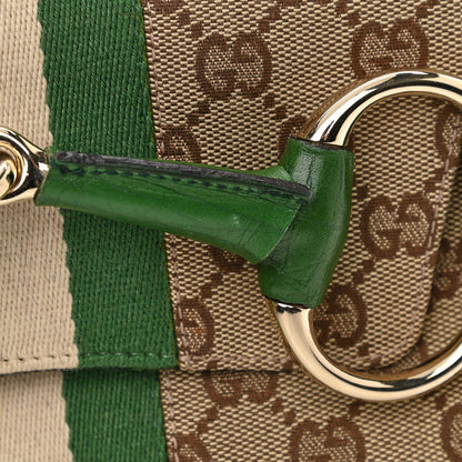 Gucci Monogram Web Small Horsebit Chain Clutch Green 11 of 11