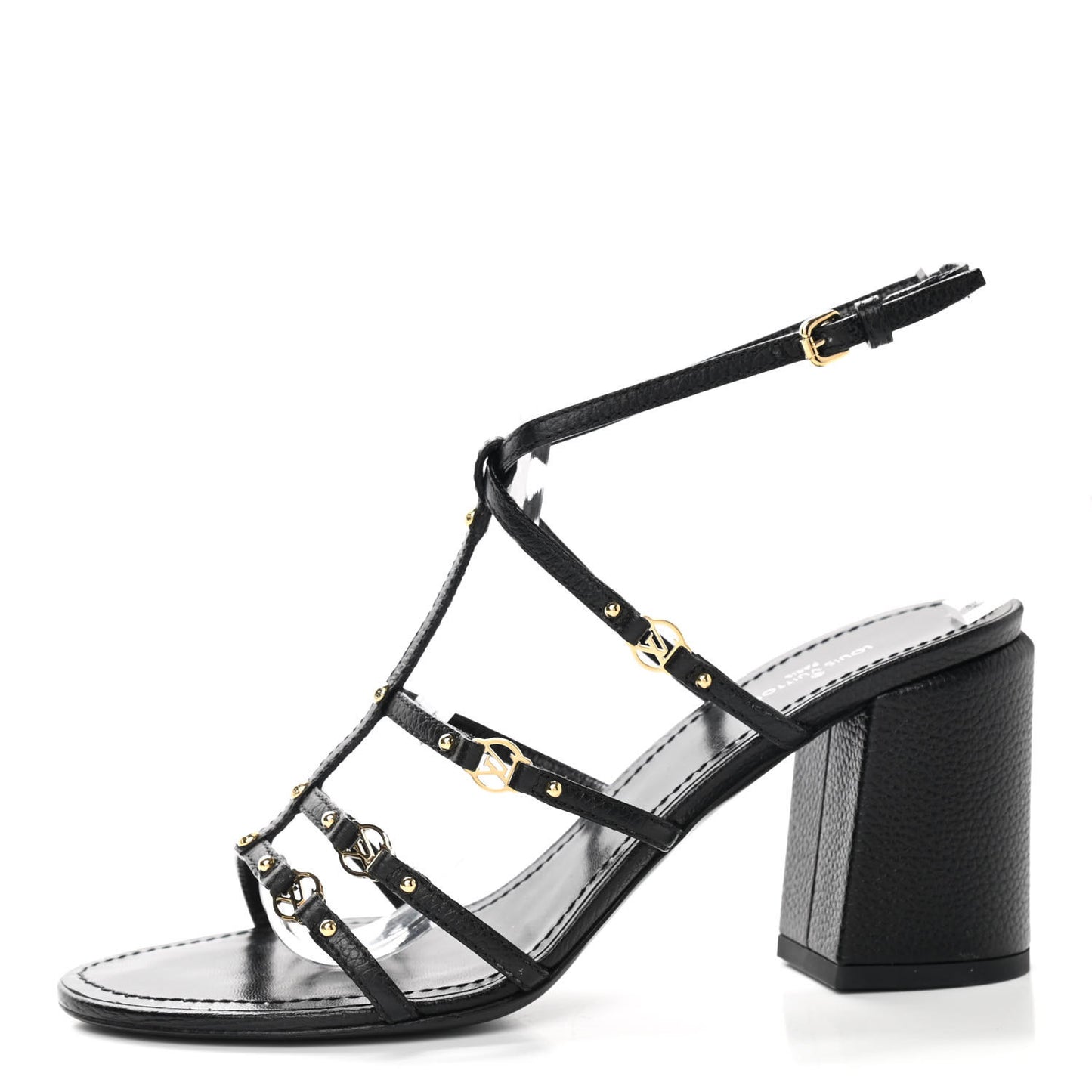 Calfskin Roma Sandals 37.5 Black