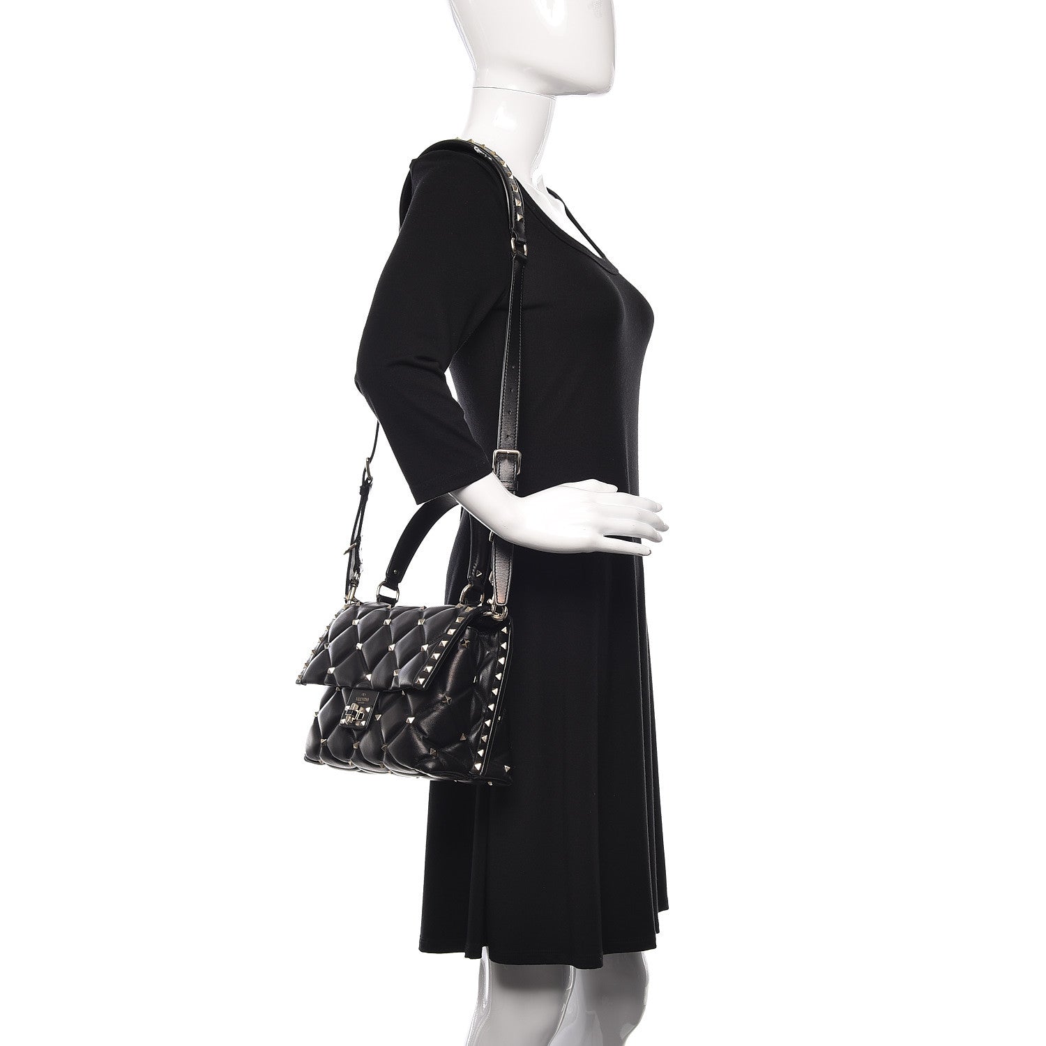 Valentino Garavani Nappa Medium Candystud Top Handle Bag Black 3 of 12
