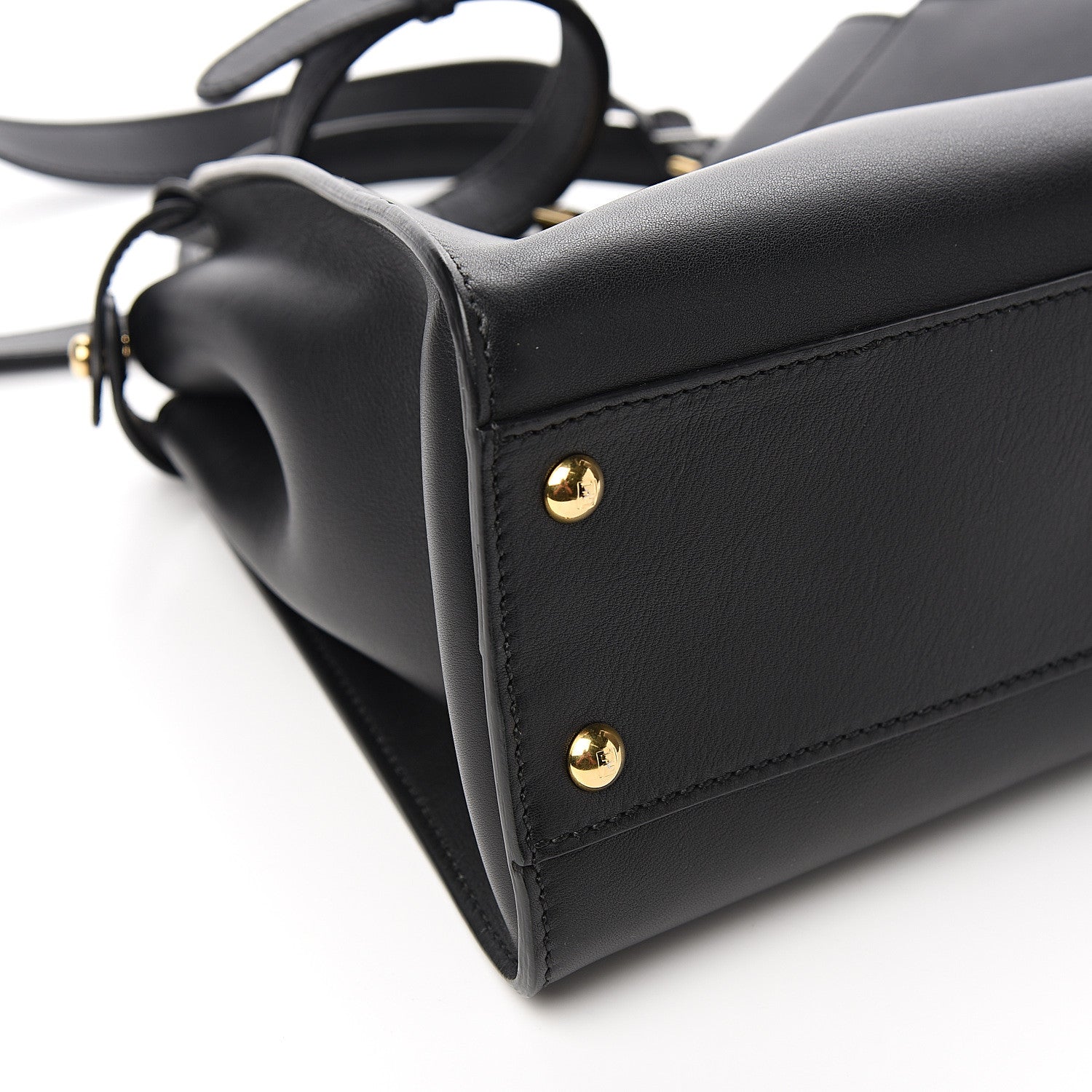 Fendi Vitello Seta Shiny Nappa Medium Peekaboo Iconic Satchel Black 11 of 11