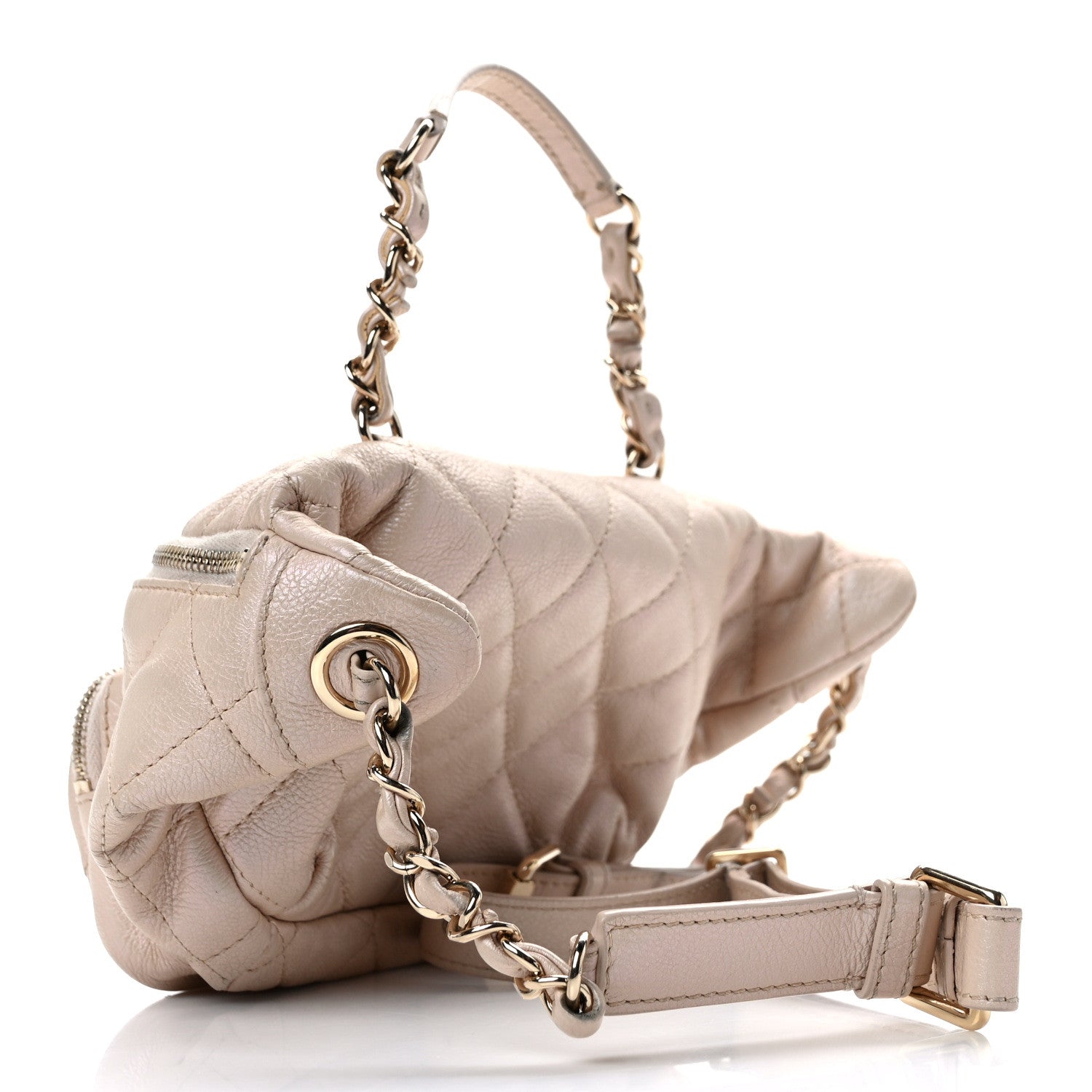 Chanel Iridescent Calfskin Quilted All About Waist Belt Bag Beige 3 of 13
