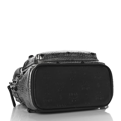 MCM Metallic Visetos Side Stud Mini Stark Backpack Silver Black 4 of 8
