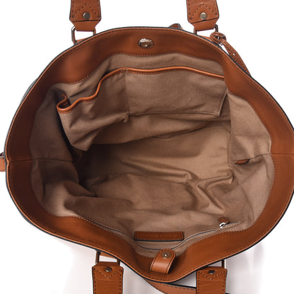 Burberry Canvas Mega Check Medium Traveler Tote Saddle Brown 6 of 11