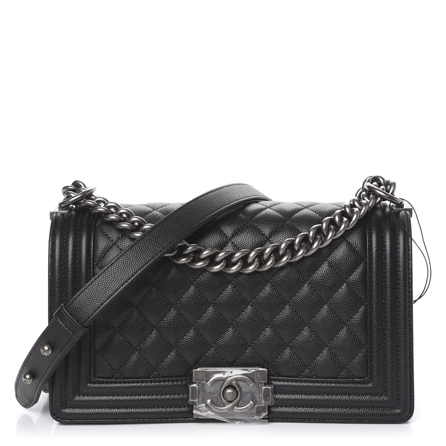 Caviar Quilted Medium Boy Flap Black