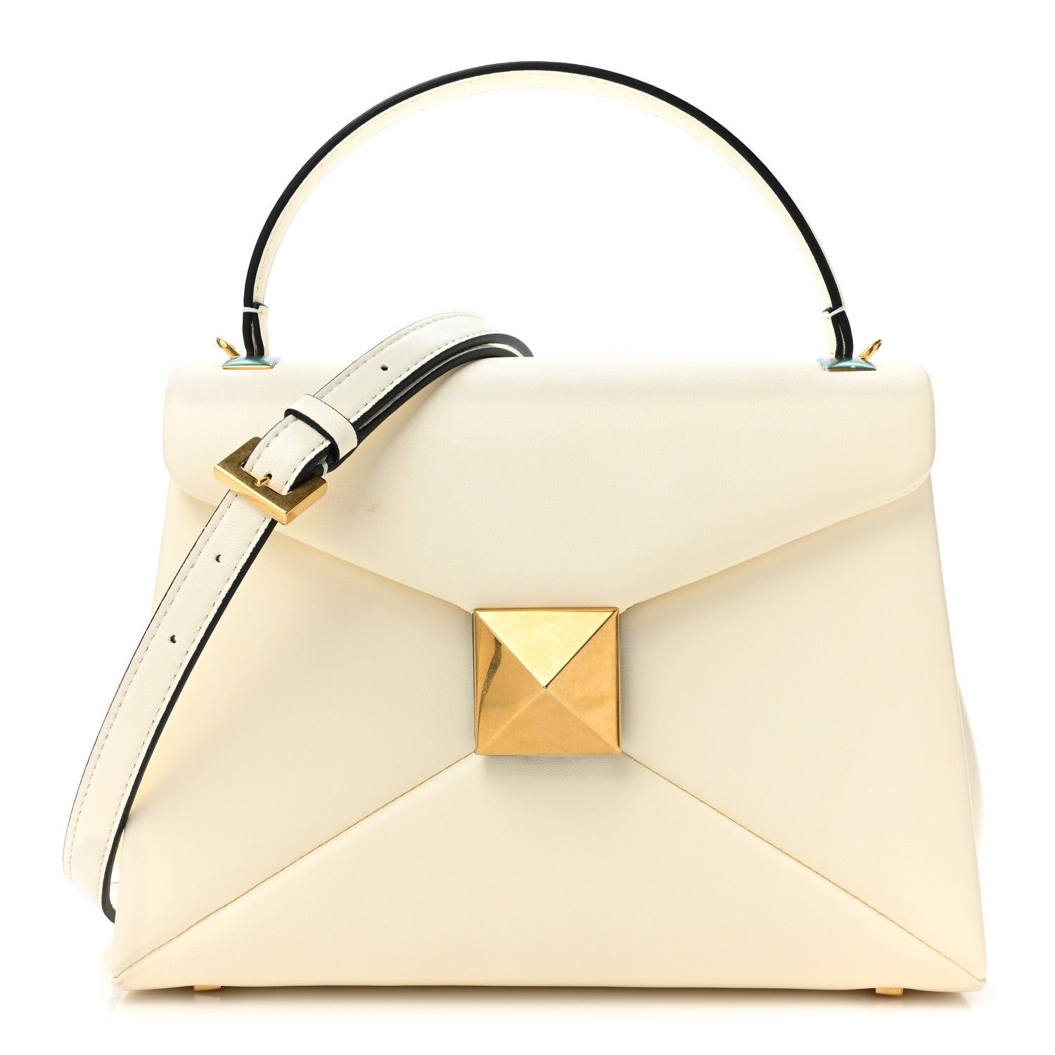 Valentino Garavani Nappa Small One Stud Top Handle Bag Ivory 1 of 16