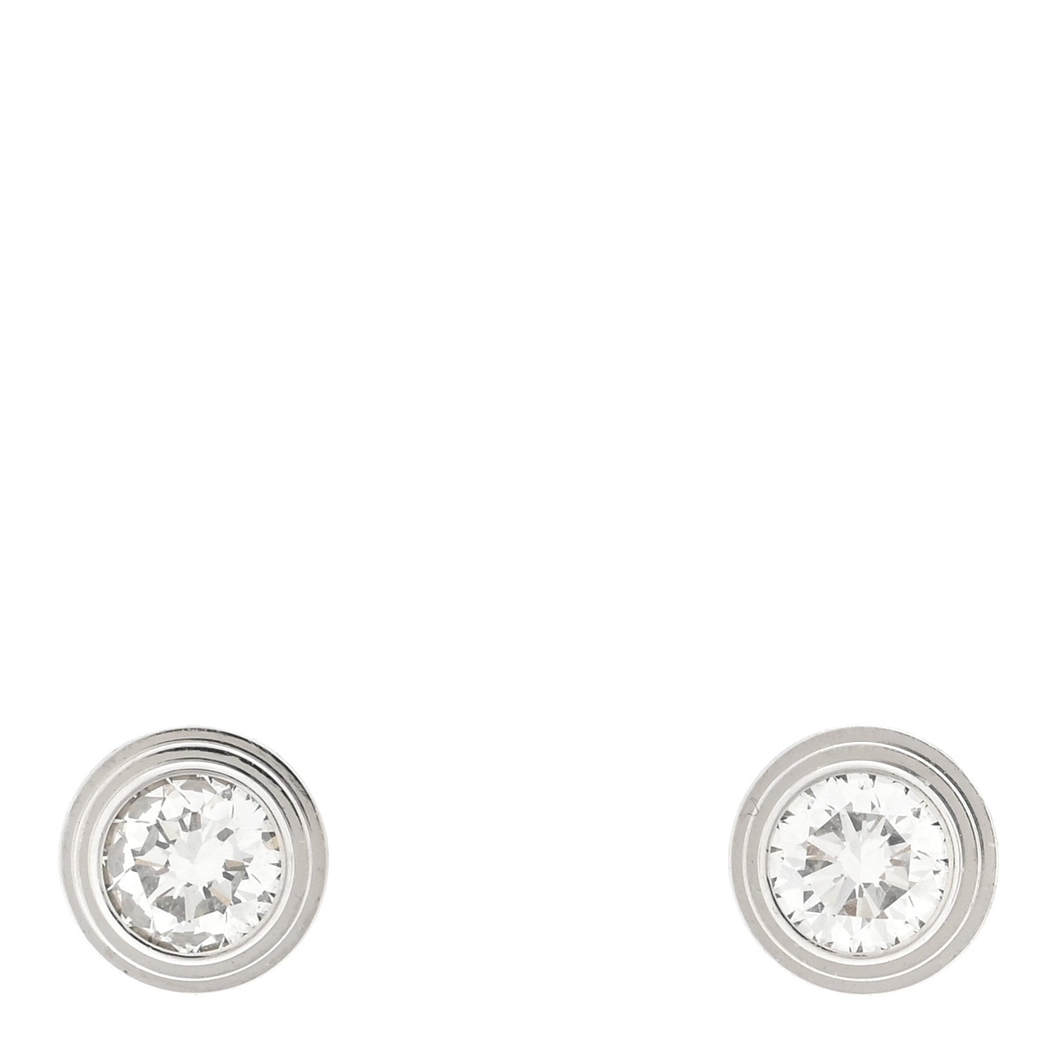 Cartier 18K White Gold Diamond MM D'Amour Earrings 1 of 5