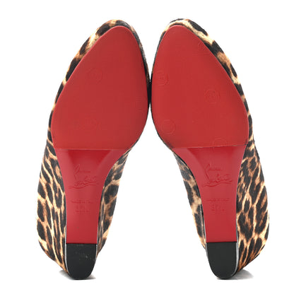 Christian Louboutin Pony Hair Melissa Wedges 37.5 Leopard 5 of 8