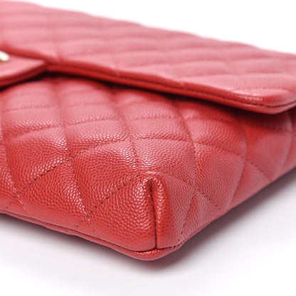 Chanel Caviar Quilted Flap Clutch Red 9 of 9