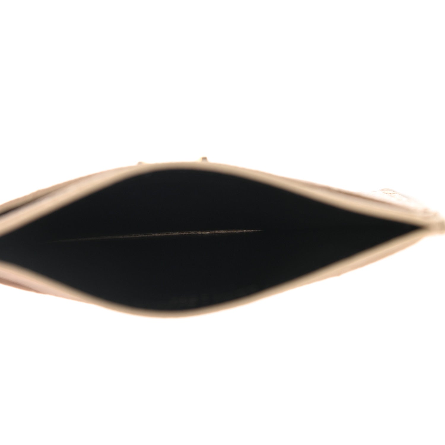 Saint Laurent Grain De Poudre Matelasse Chevron Monogram Credit Card Case Dark Beige 5 of 8