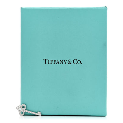 Tiffany Platinum Diamond .12ct Fleur De Lis Key Pendant 5 of 5
