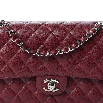 Chanel Caviar Quilted Medium Double Flap Dark Red 9 of 10