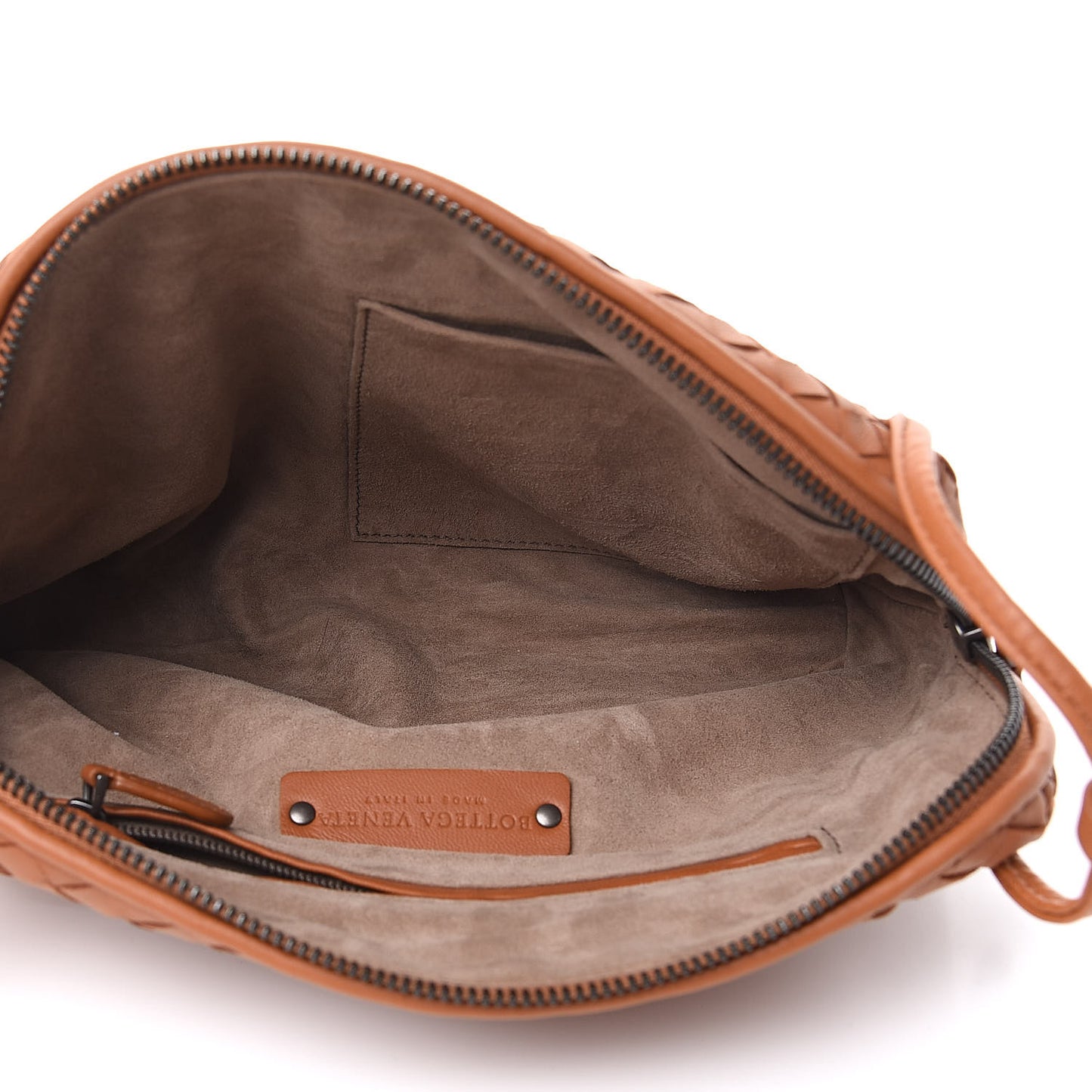 Nappa Intrecciato Pillow Crossbody Messenger Dark Calvados