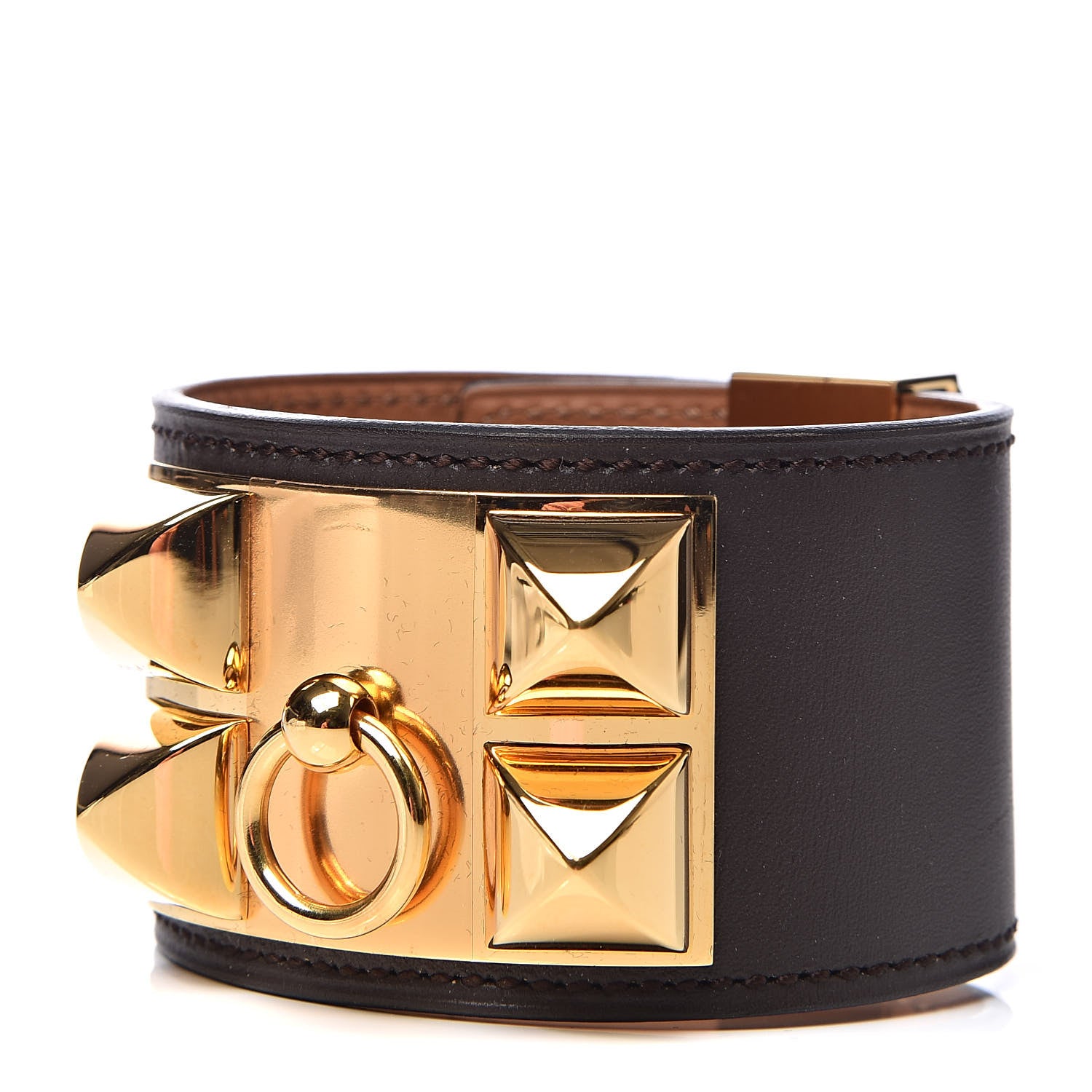 Hermes Chamonix Collier de Chien CDC Bracelet S Chocolate 1 of 5