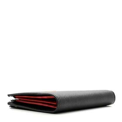 Prada Saffiano Small Robot Compact Wallet Black Fuoco 4 of 6