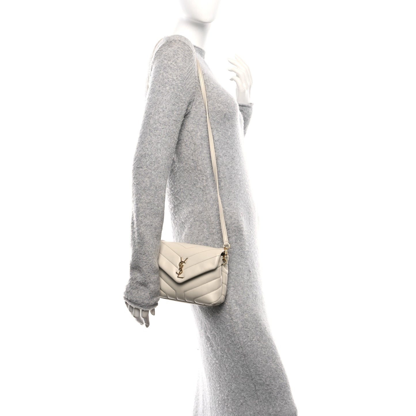 Calfskin Y Quilted Monogram Toy Loulou Crossbody Bag Crema Soft