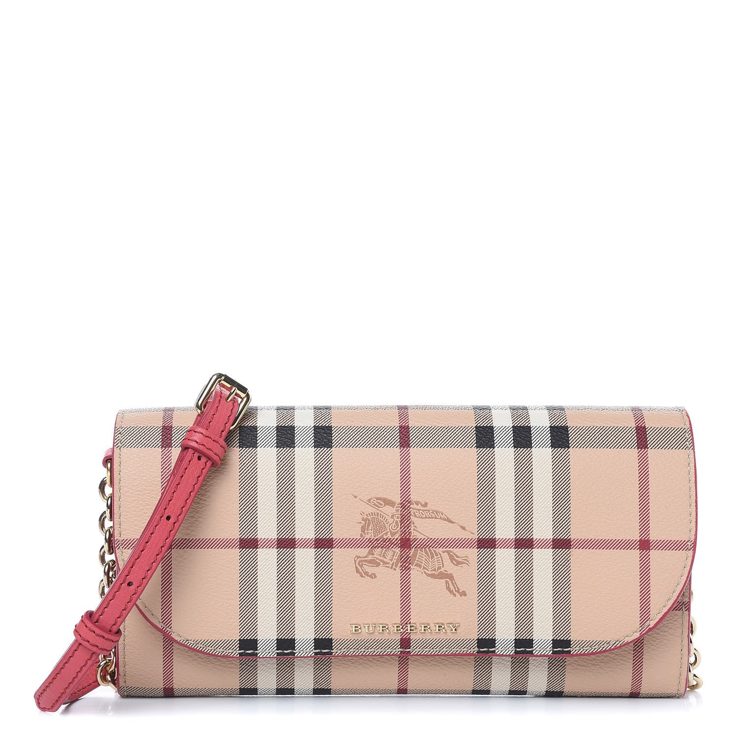 Haymarket Check Henley Wallet On Chain Coral Red