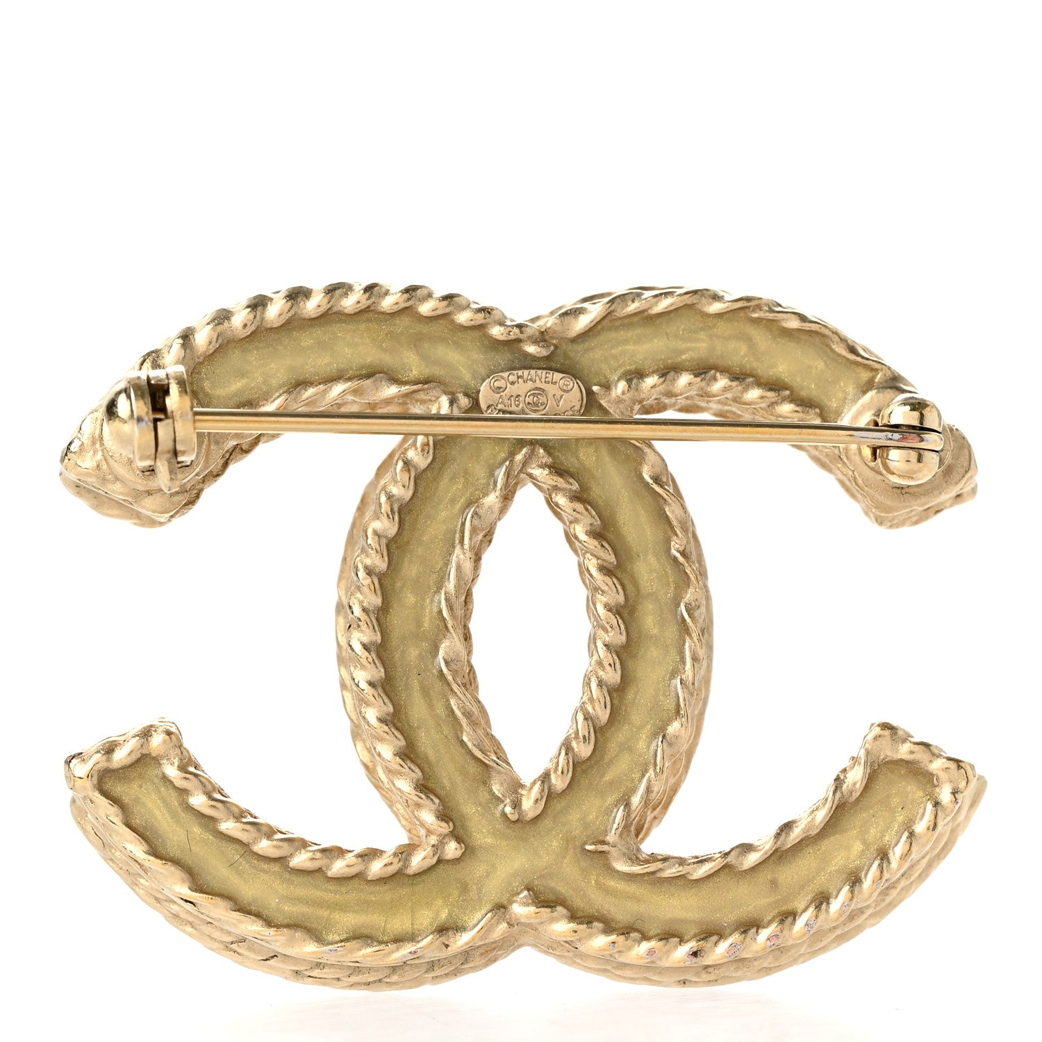 Chanel Crystal CC Brooch Gold 3 of 4