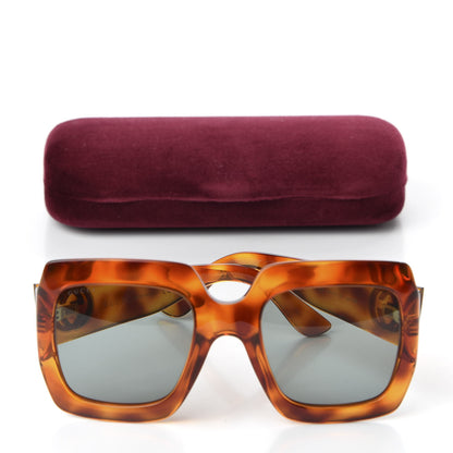 Gucci Acetate Square Frame Sunglasses GG0053S Havana 8 of 8