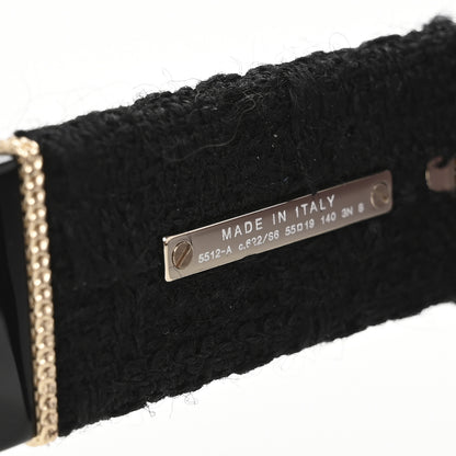 Chanel Acetate Tweed Square Sunglasses 5512 Black 6 of 9