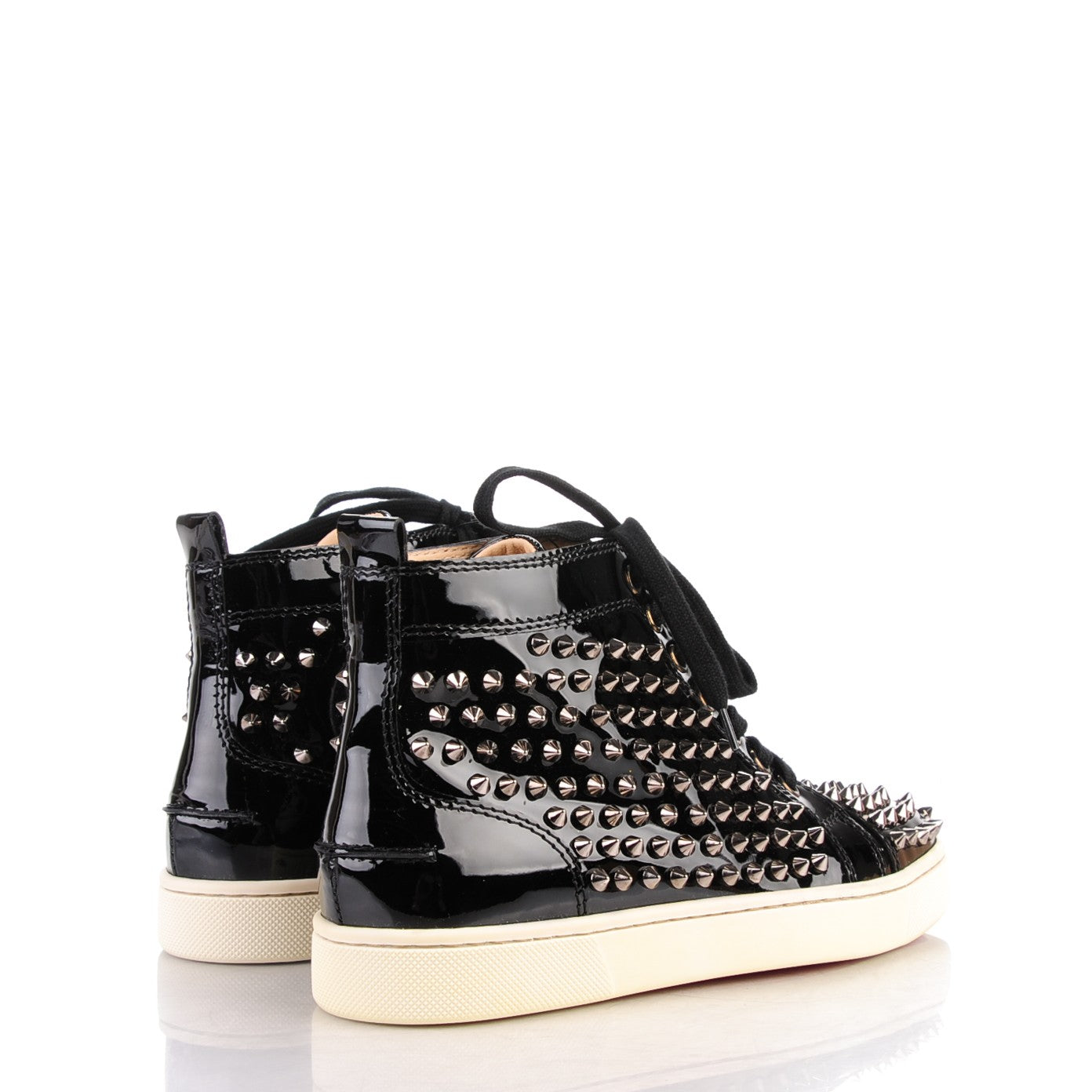 Christian Louboutin Patent Louis Spikes Flat Sneakers 36 Black 4 of 9
