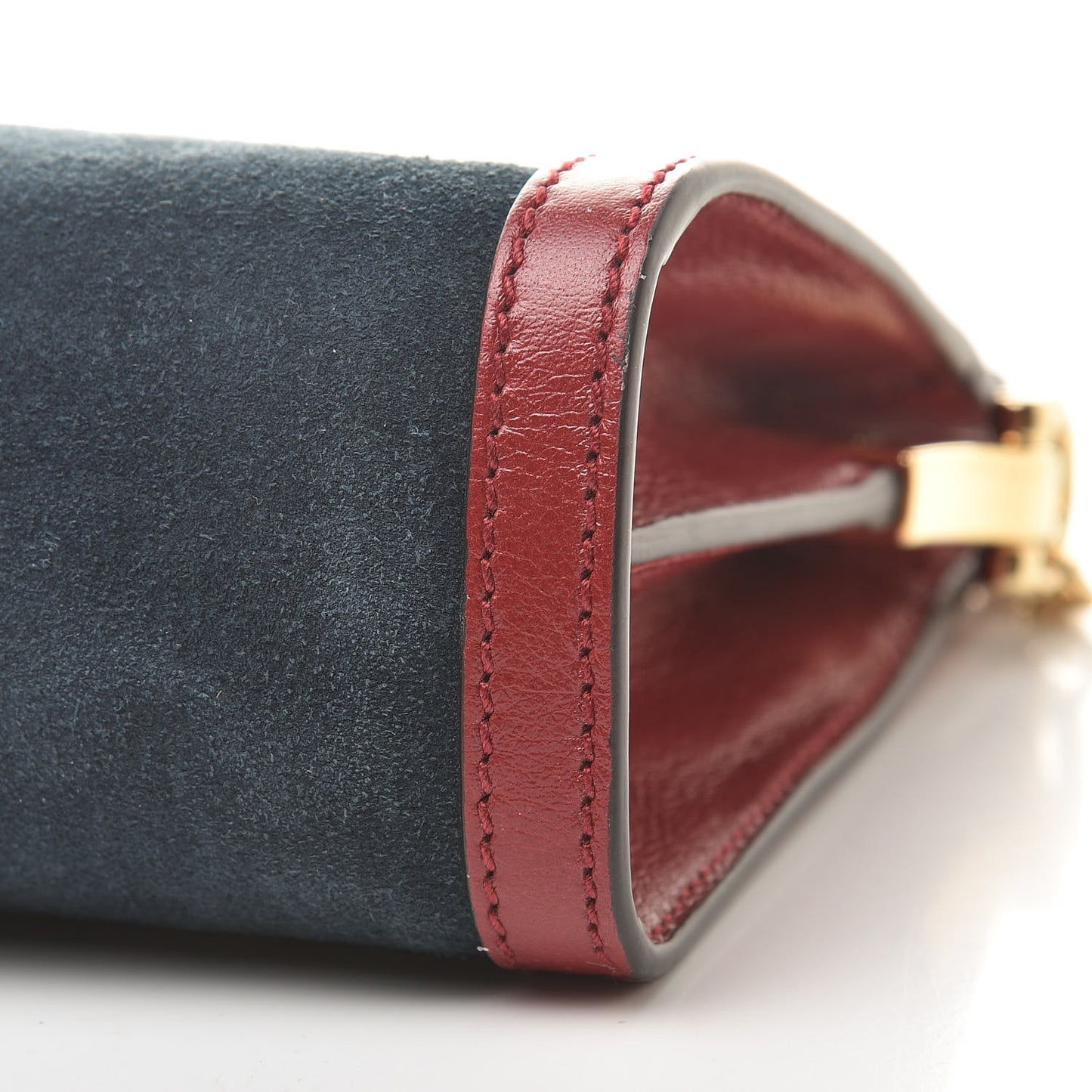 Suede Calfskin Web Small Ophidia Chain Shoulder Bag New Blue Romantic Cherry