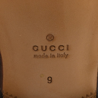 Gucci Harness Calfskin GG Tennis Embossed Mens Horsebit Loafers 9 Dark Brown 7 of 9