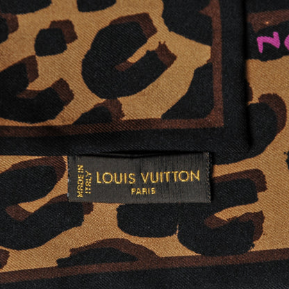 Louis Vuitton Silk Leopard Bandeau Scarf Marron 5 of 5