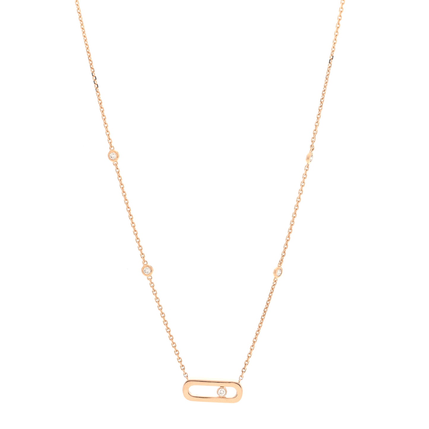 18K White Gold Diamond Move Uno Necklace