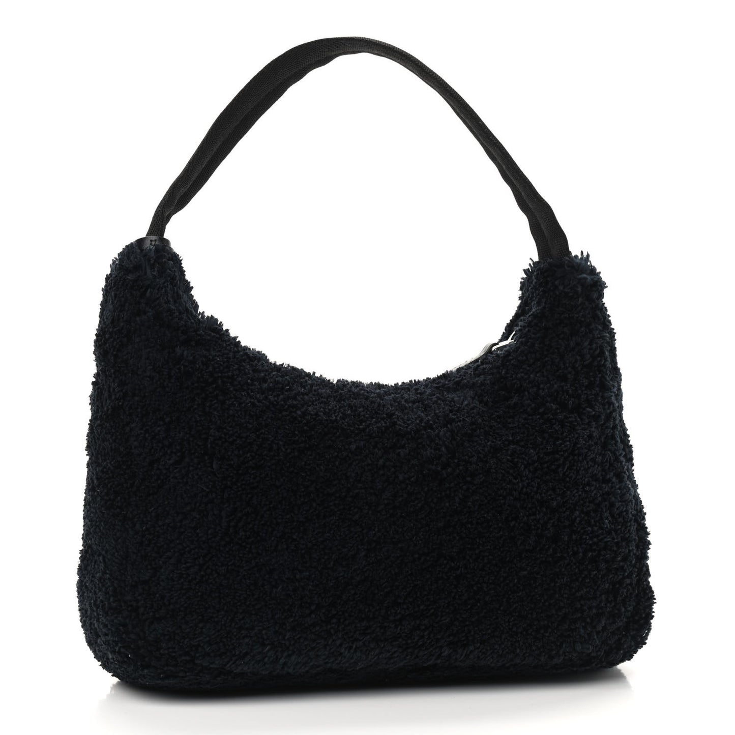 Terry Cloth Mini Re-Edition 2000 Bag Black White