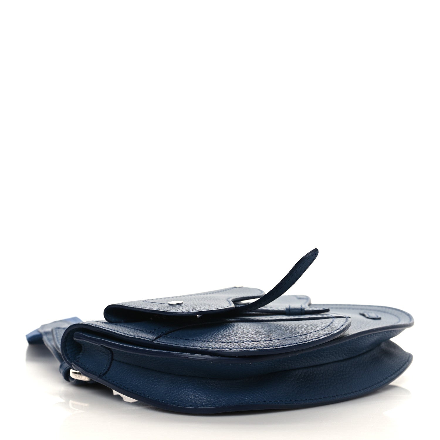 Christian Dior Grained Calfskin Saddle Pouch Blue 3 of 6