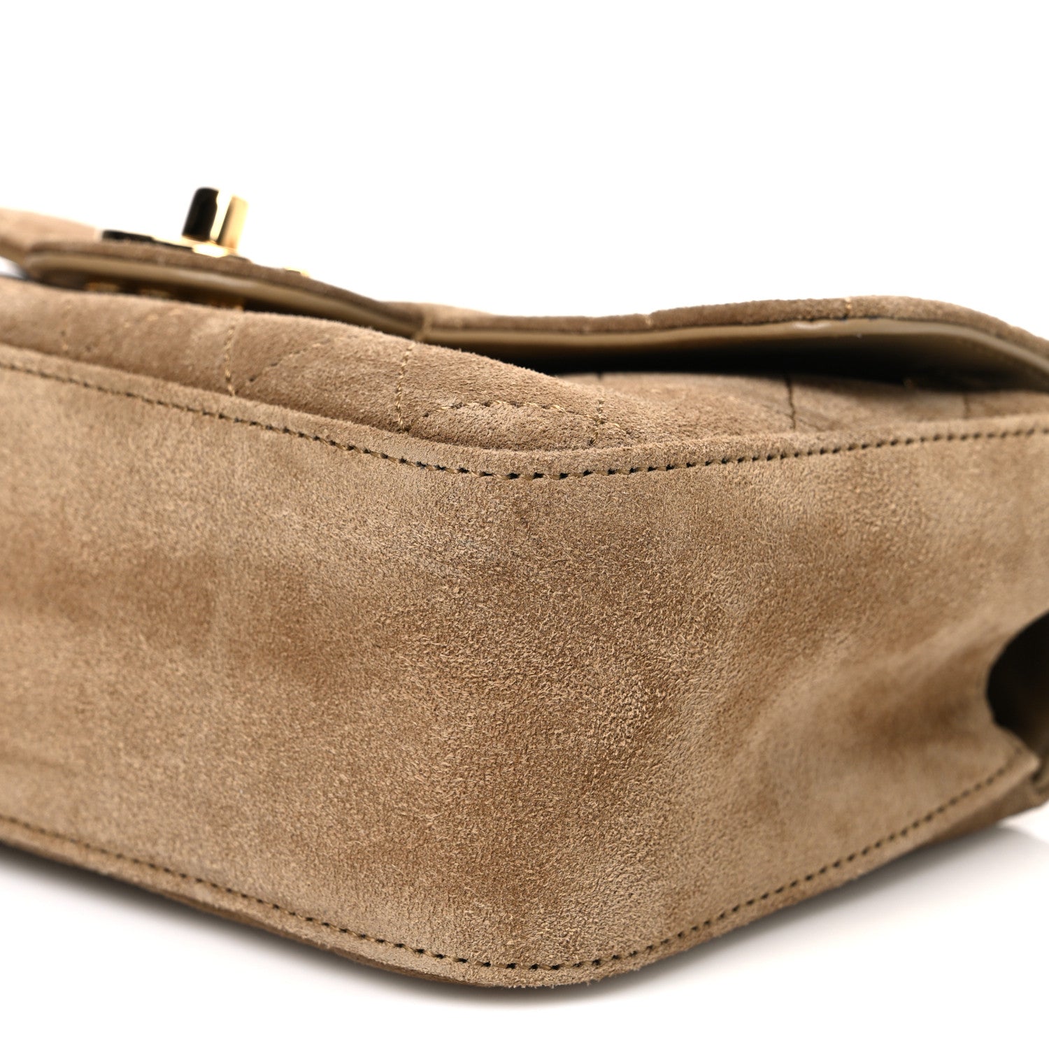 Chanel Suede Calfskin Mini Souplissimo Maxi Flap Dark Beige 9 of 9
