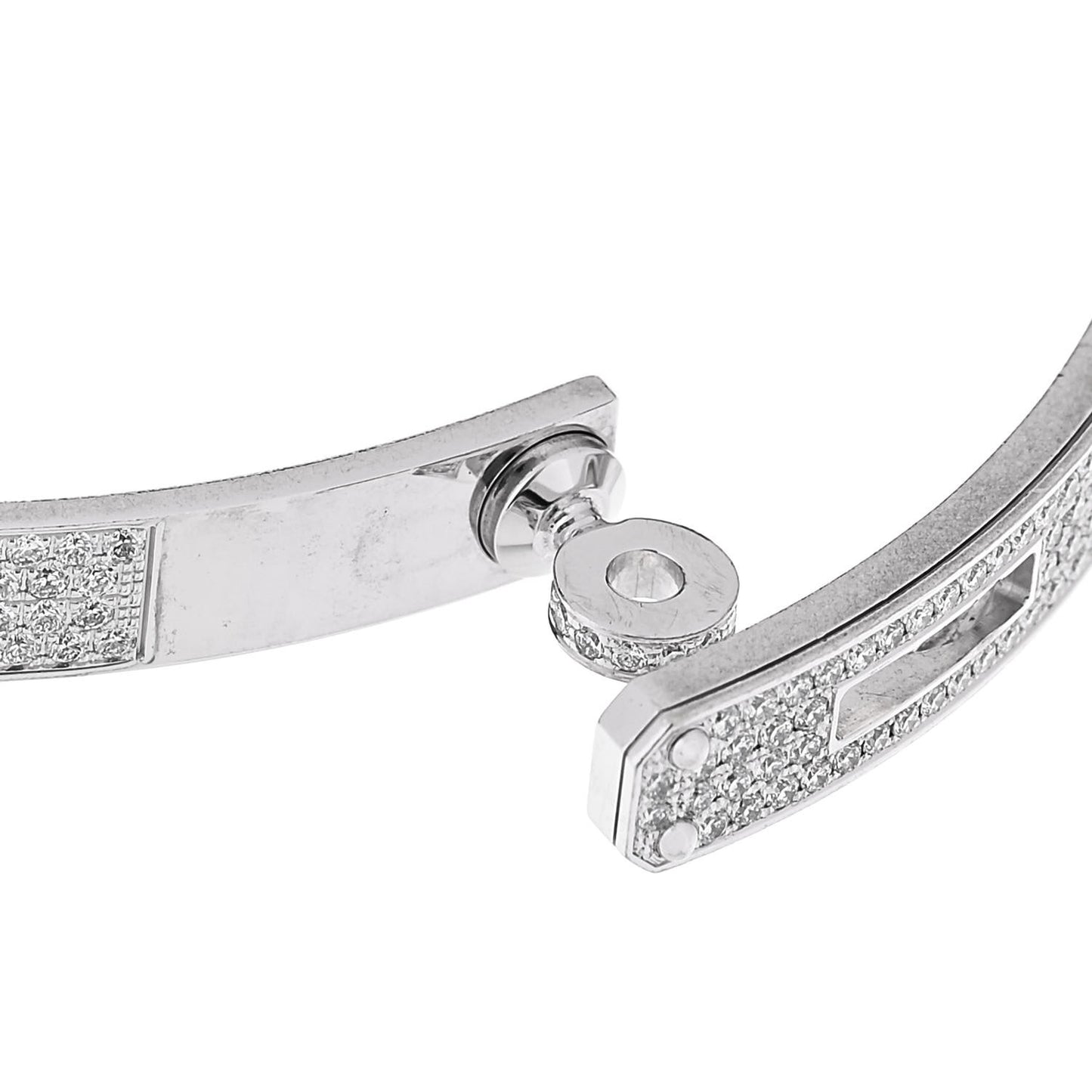 18K White Gold Diamond PM Kelly Full Pave Bracelet ST